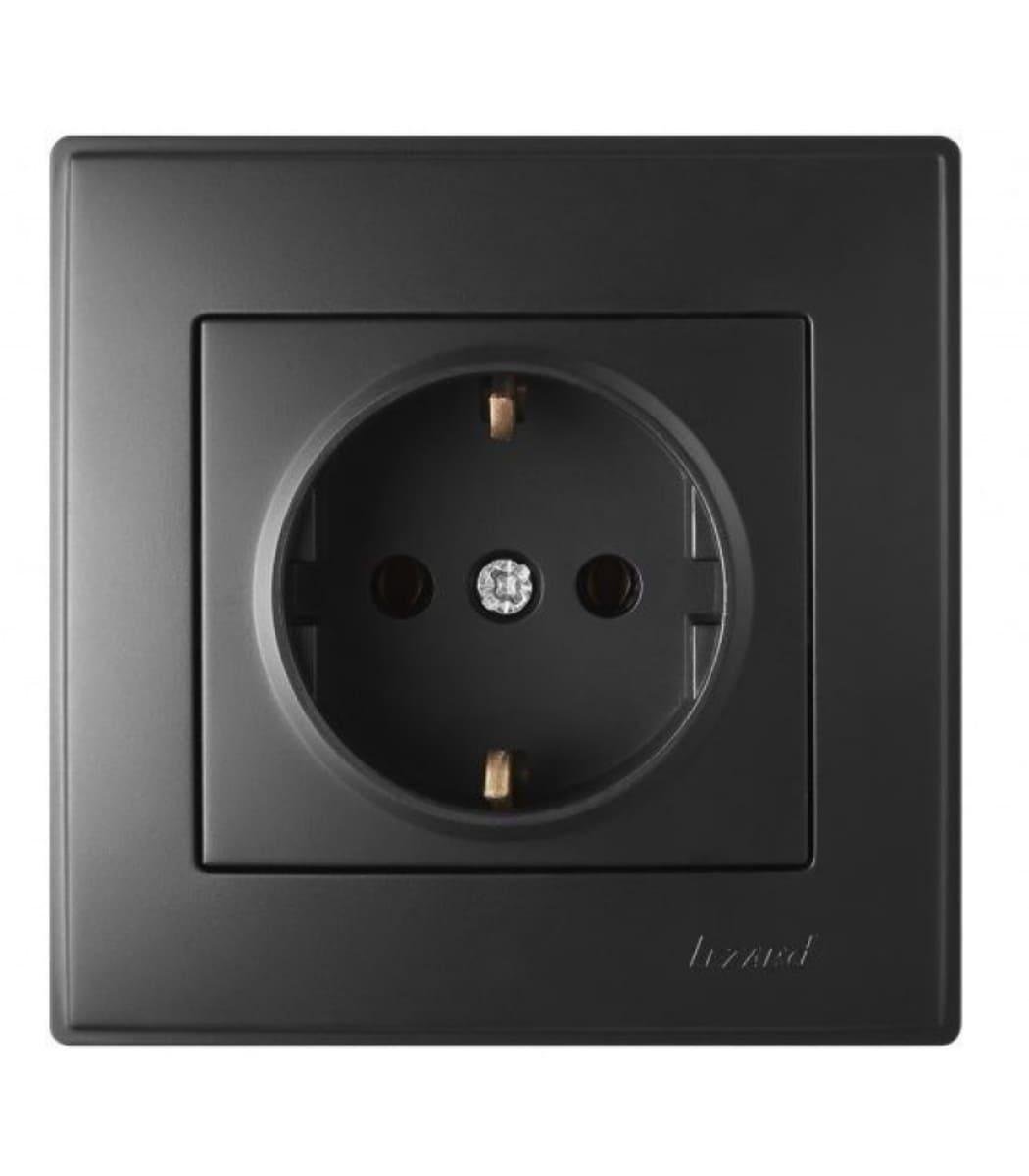 Розетка Lesya 705-4242-122B 1-я с/с Антрацит (00000039571)