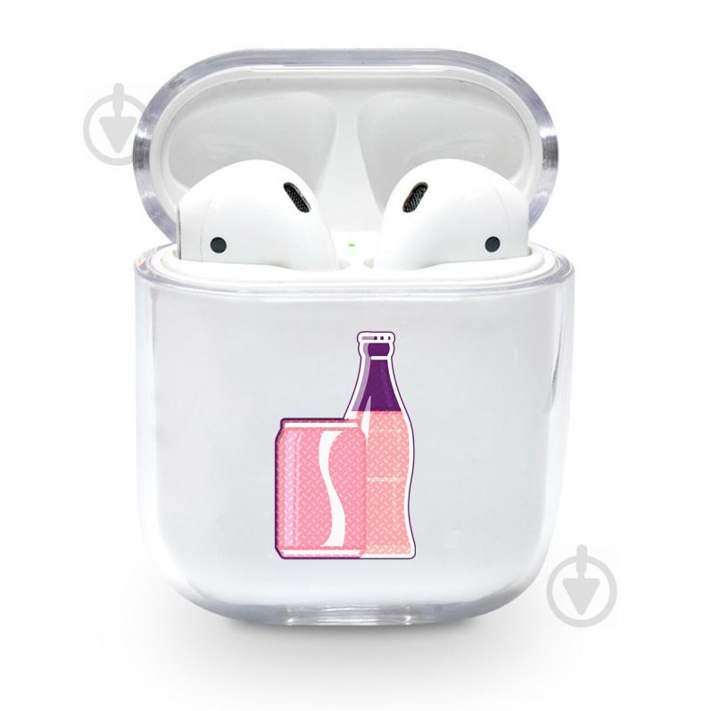Прозрачный силиконовый чехол Apple AirPods с рисунком - Содовая (KAP1117)