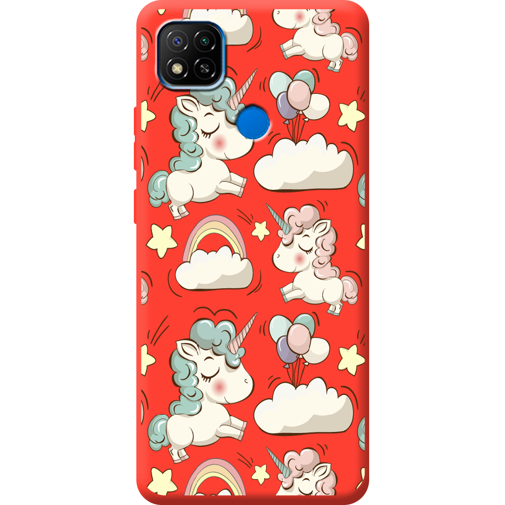 Чехол BoxFace Xiaomi Redmi 9C Unicorns Красный силикон (40879-cc2-44021)