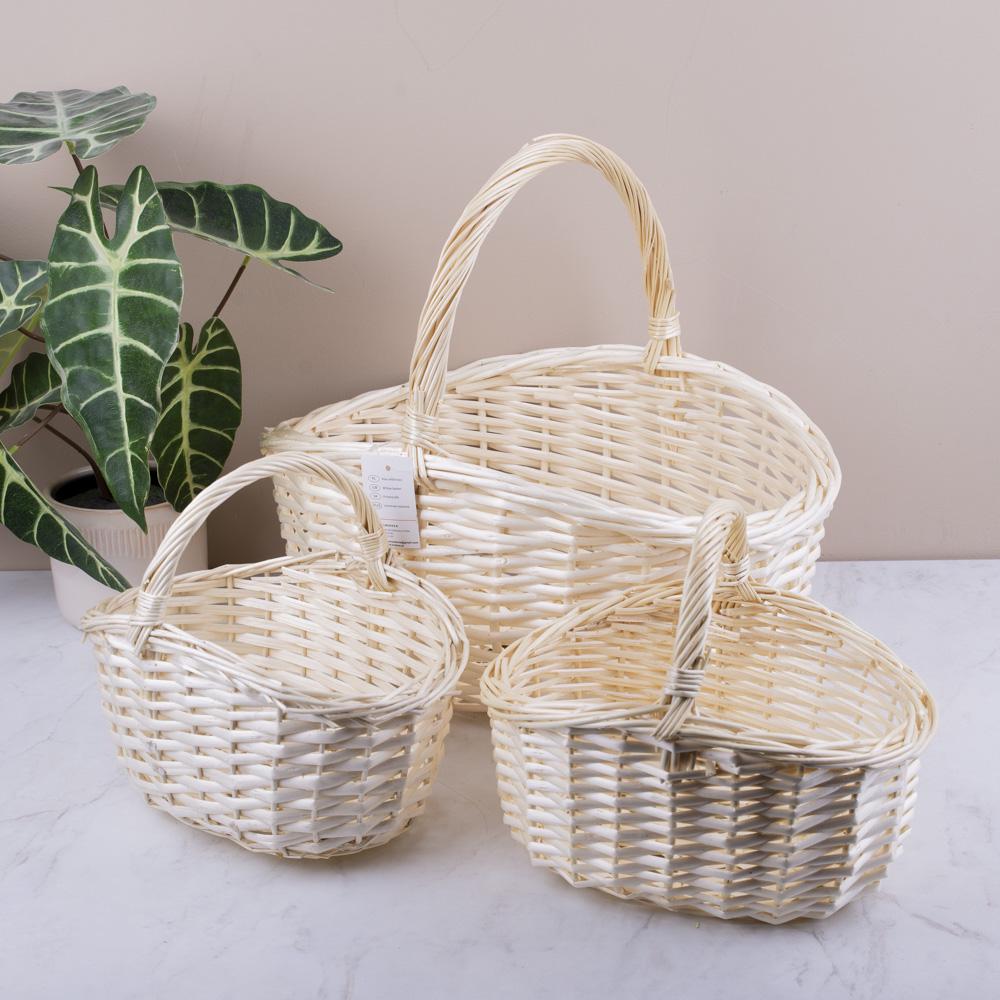 Набор корзин 3 шт. овальные натуральные (6939) Набор корзин 3 шт. овальные натуральные (6939)