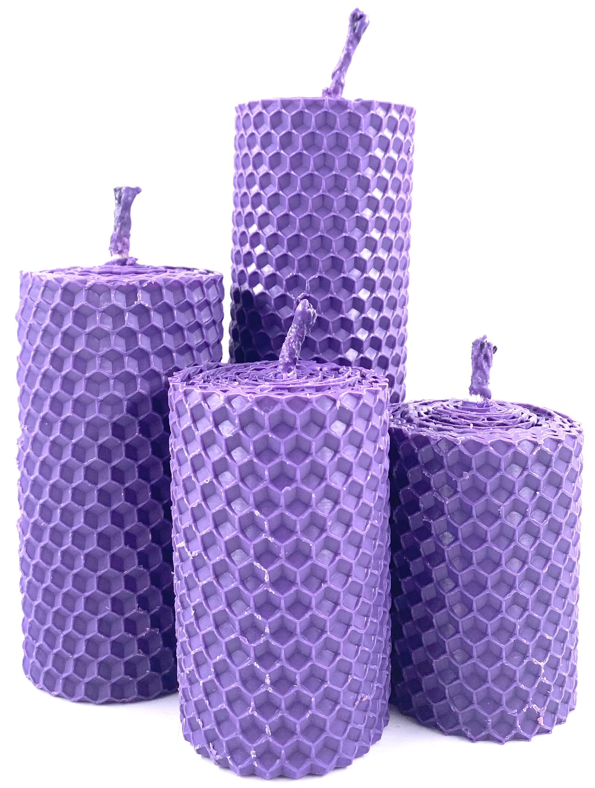 Набор 4-х декоративных свечей из натуральной вощины Фиолетовый (1786)