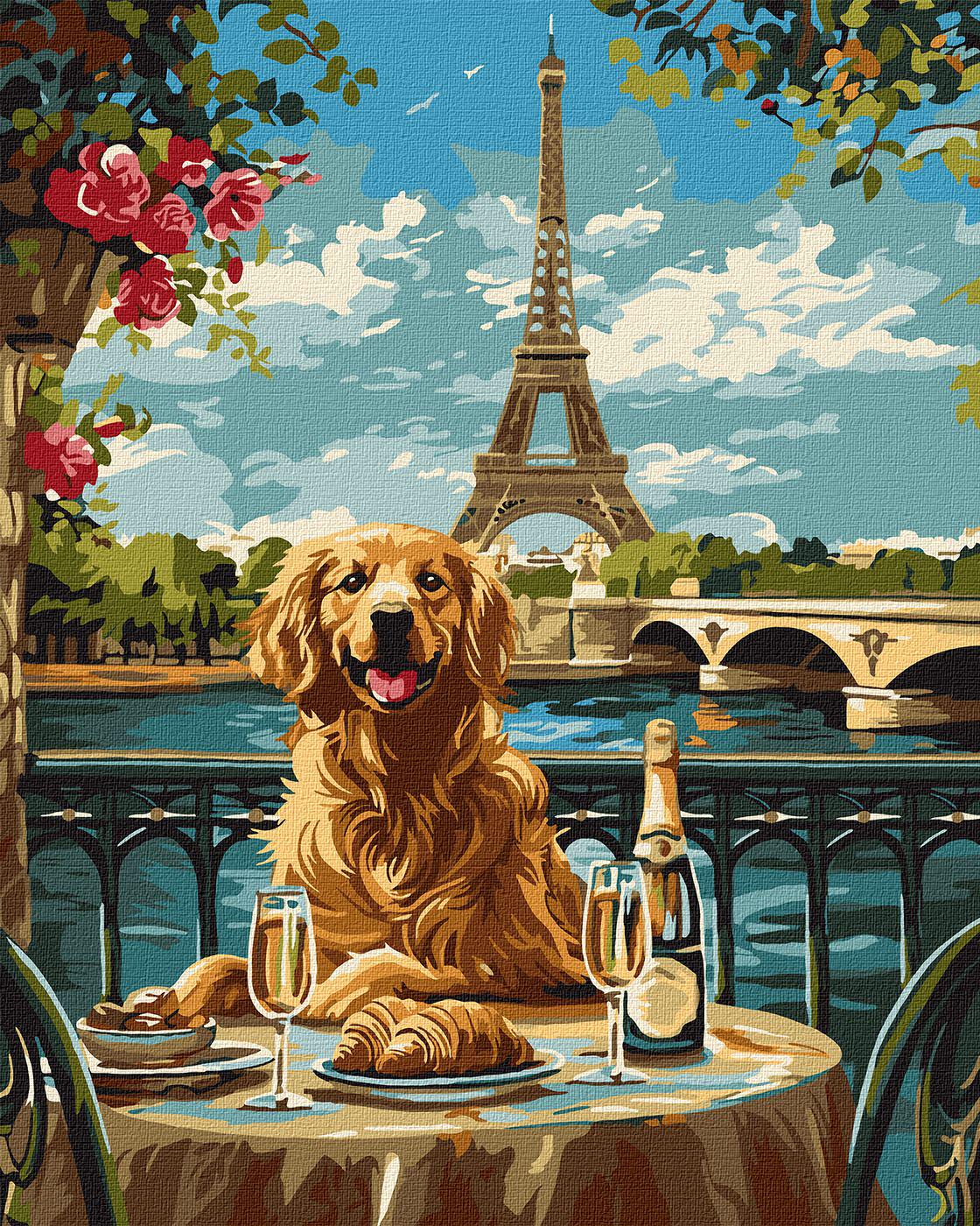 Набір для розпису по номерах Ideyka Ретривер у Парижі КНО6627 40x50 см (MTT-184808)