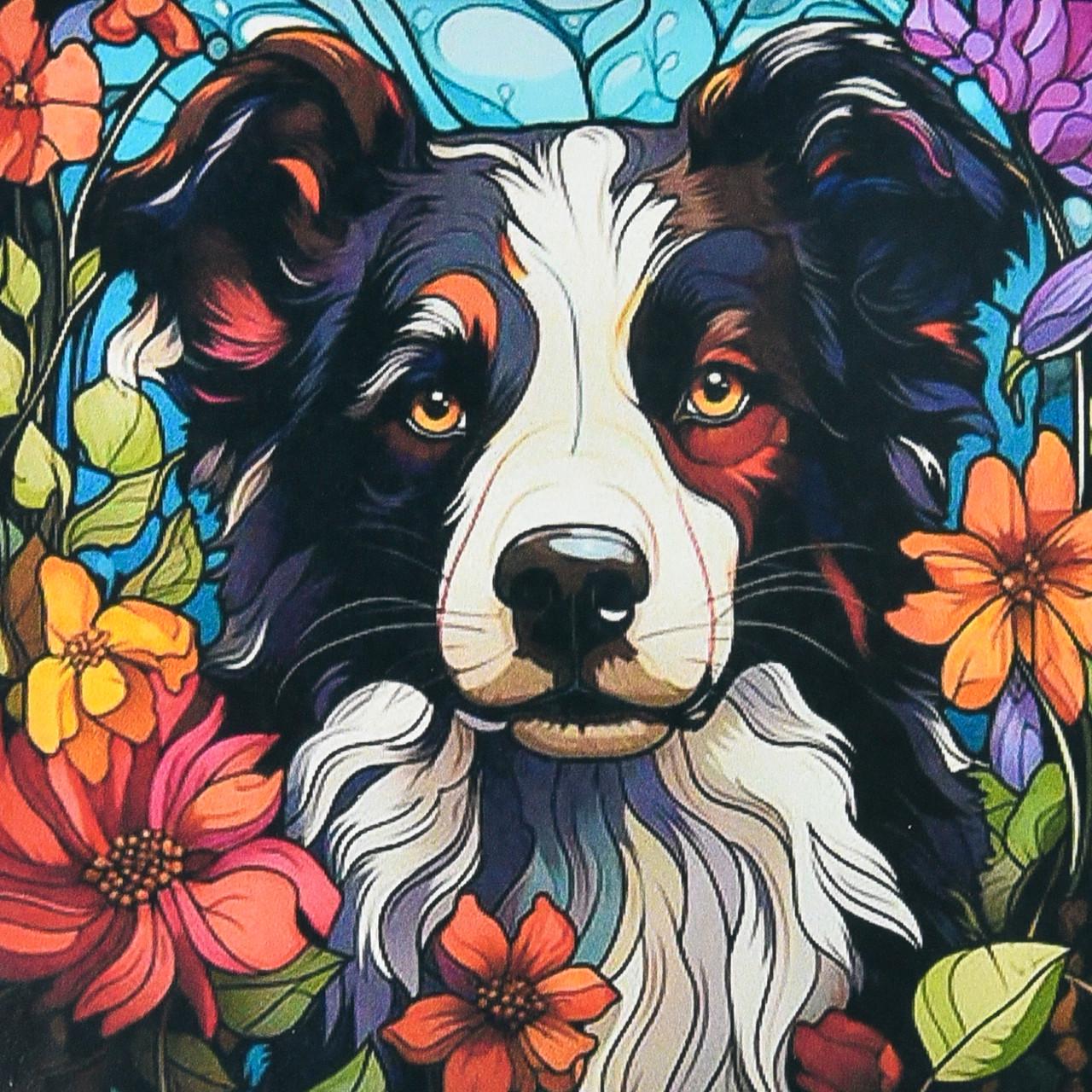 Алмазная мозаика Strateg Пес в свете цвета не полная выкладка 30х30 см (DEEX16290)