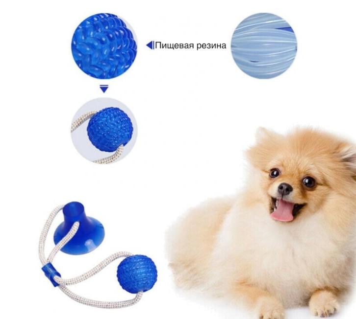 Игрушка для собак канат на присоске с мячом WM-60 - фото 6 Игрушка для собак канат на присоске с мячом WM-60 - фото 6