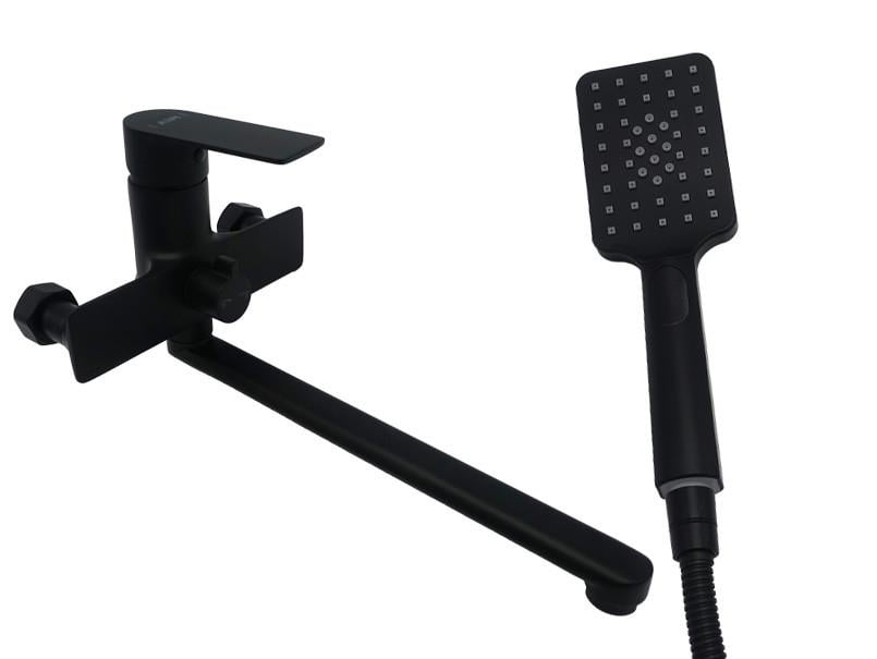 Смеситель для ванной длинный излив AIM DG01153 Matte black