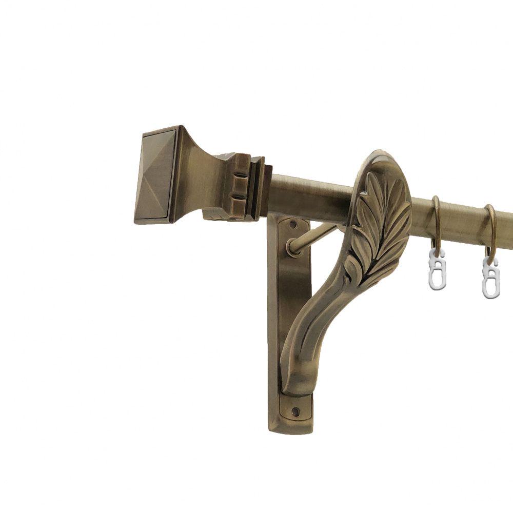 Карниз металлический Orvit Эмпория однорядная ретро/гладкая труба/кольцо металлическое Антик 25 мм 160 см (4224665)