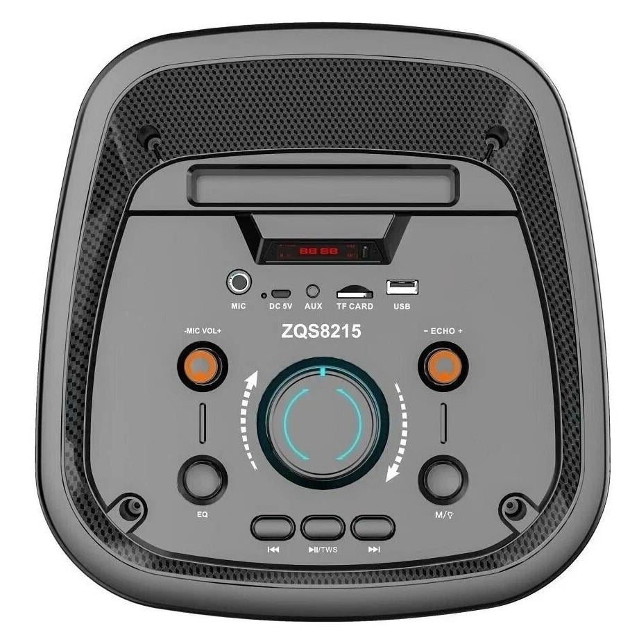 Колонка портативная XPRO ZQS8215 30 Вт USB/SD/FM радио/Bluetooth/1 микрофон/ДУ (MER-15653) - фото 5