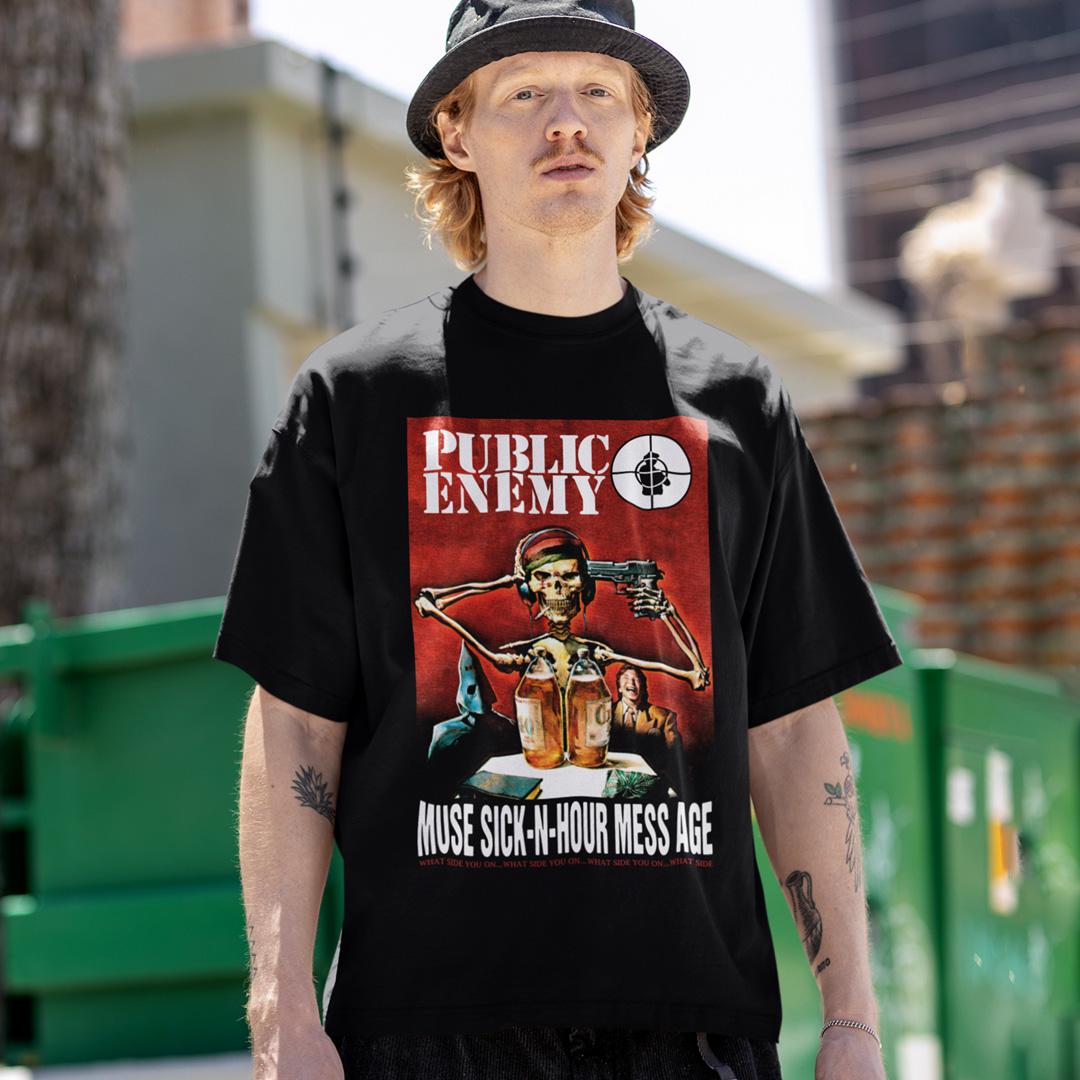 Футболка унисекс Public Enemy Muse Sick-n-Hour Mess Age 3XL Черный (00000000074)