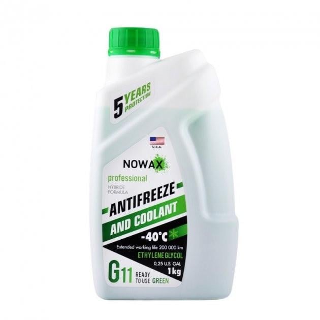 Антифриз NOWAX G11 -40°C готовая жидкость 1 кг Зеленый