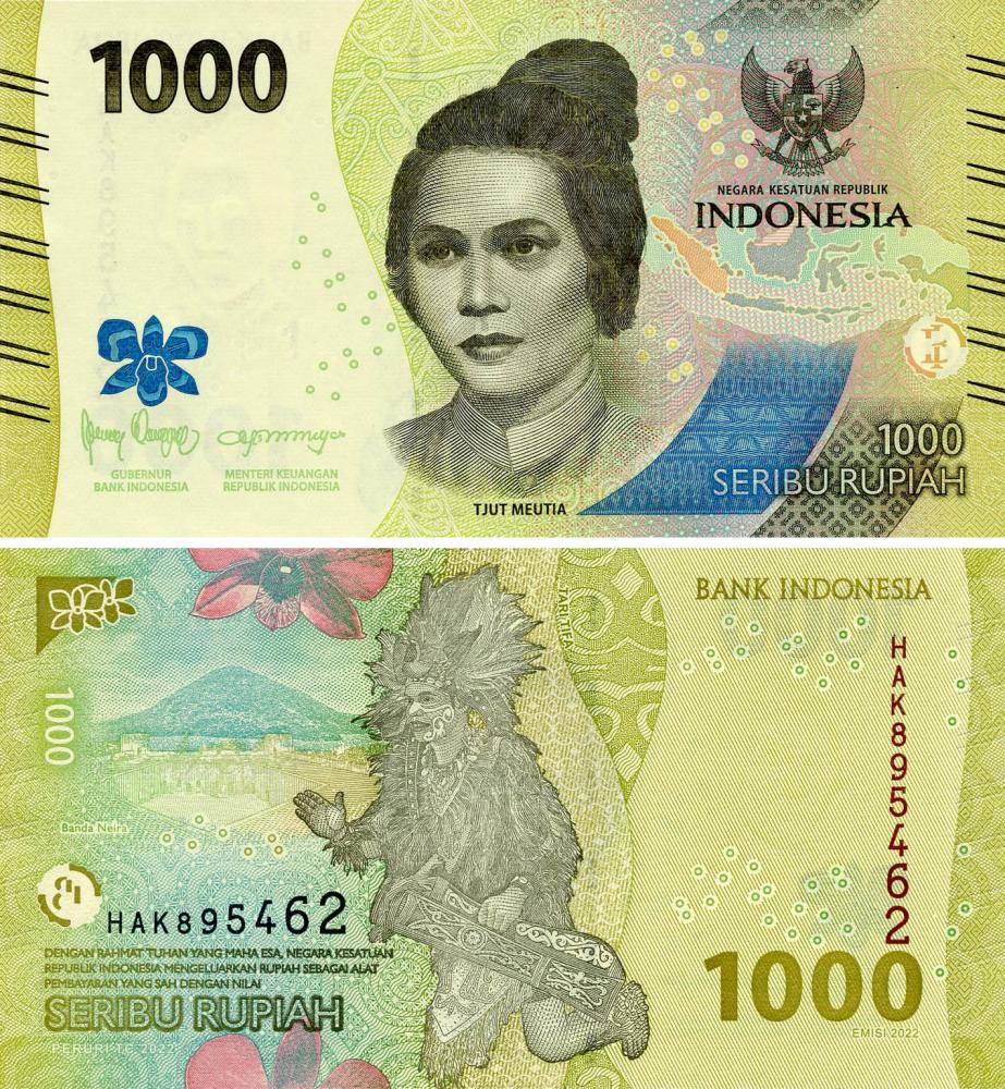 Колекційна банкнота Індонезія 1000 рупій 2022 UNC PW162 (Б18000)