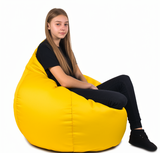 Крісло-мішок безкаркасне із внутрішнім чохлом 60х90 см Жовтий (21783999) - фото 2 Крісло-мішок безкаркасне із внутрішнім чохлом 60х90 см Жовтий (21783999) - фото 2