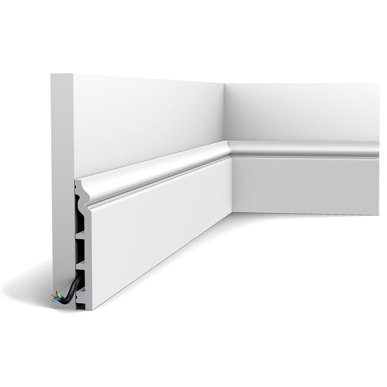 Плинтус Orac Dеcor SX118-RAL9003 LUXXUS CONTOUR настенный декоративный предварительно окрашенный 2000x18x138 мм (SX118-RAL9003)