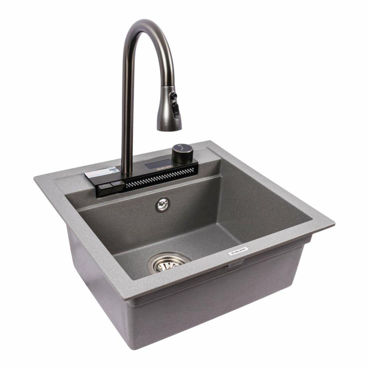 Мийка для кухні гранітна Valeso VIVA 5149 Сірий мусон матовий (033303) - фото 5 Мийка для кухні гранітна Valeso VIVA 5149 Сірий мусон матовий (033303) - фото 5