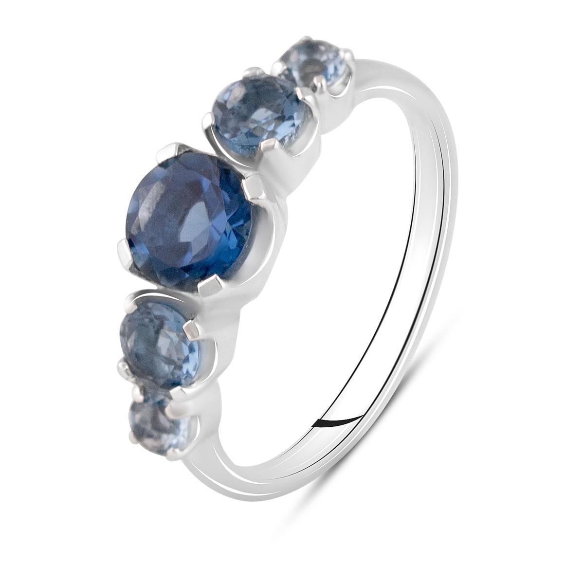 Кольцо серебряное с искуственным танзанитом nano 1,475 ct 2,75 г р. 17 (2108467)