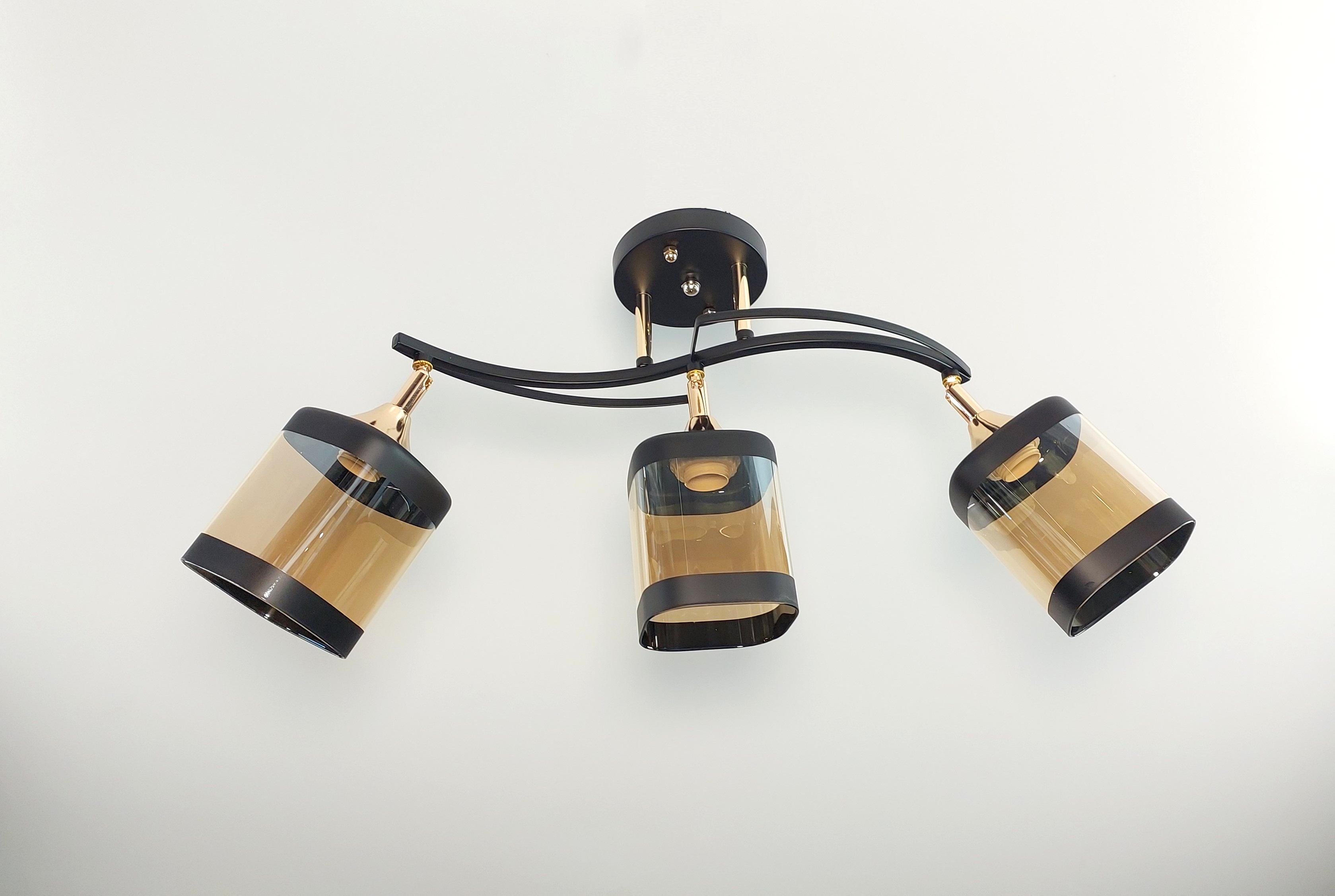 Люстра потолочная 3 поворотных плафона Черный (3034/3)