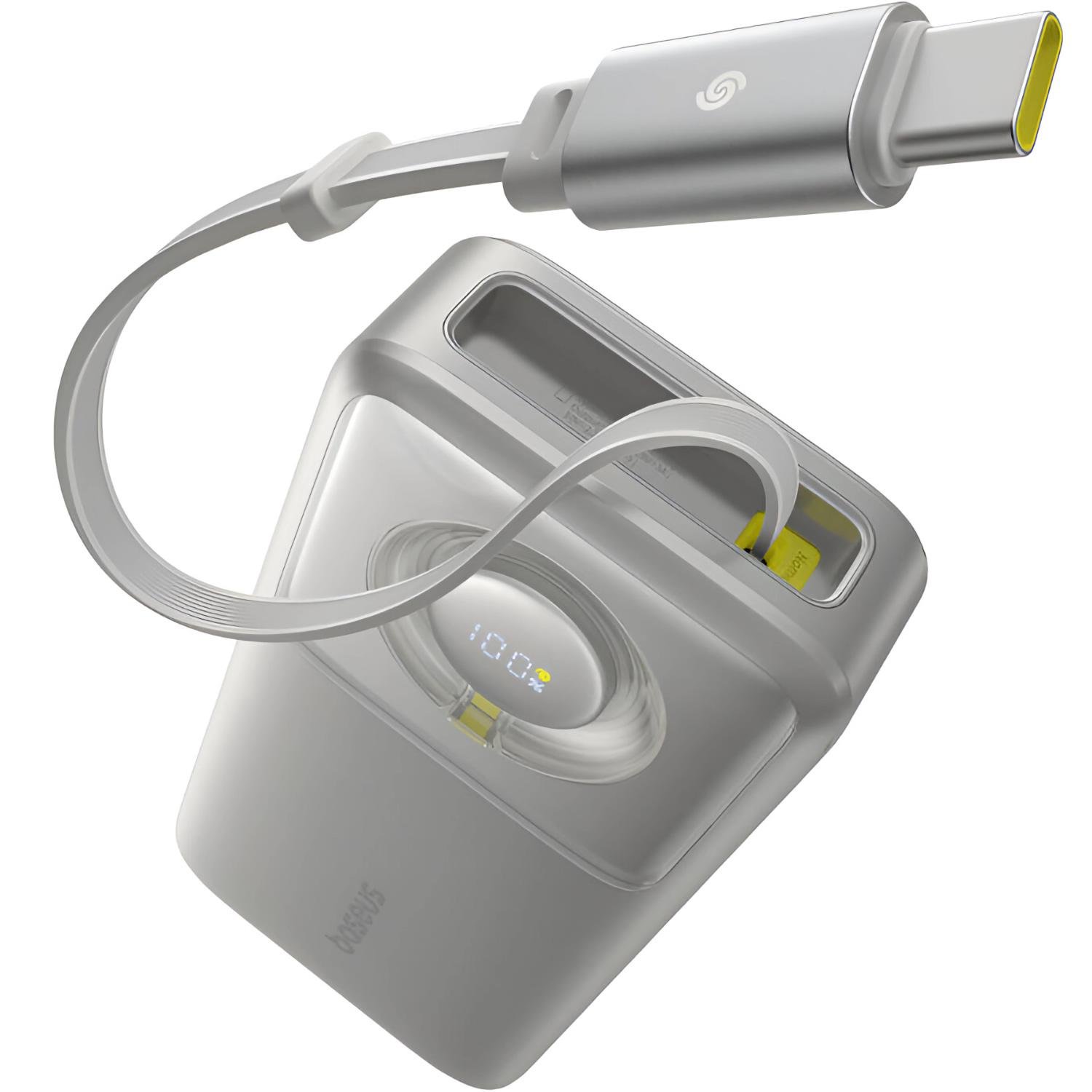 Повербанк BASEUS Free2Pull with Retractable Cable 20000 mAh 65W P10073700843-00 Lunar Gray - фото 6 Повербанк BASEUS Free2Pull with Retractable Cable 20000 mAh 65W P10073700843-00 Lunar Gray - фото 6