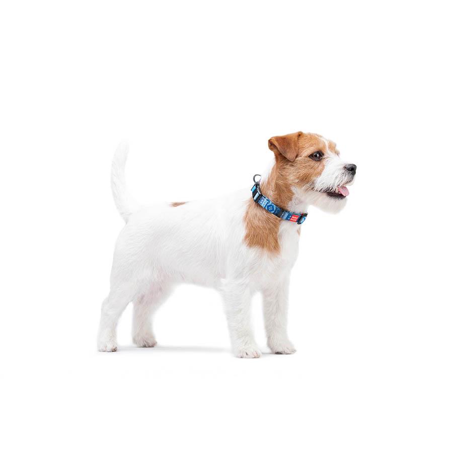 Ошейник для собак с QR-паспортом Waudog Nylon Этно пластиковый фастекс 15 мм 25-35 см Blue (4582) - фото 7