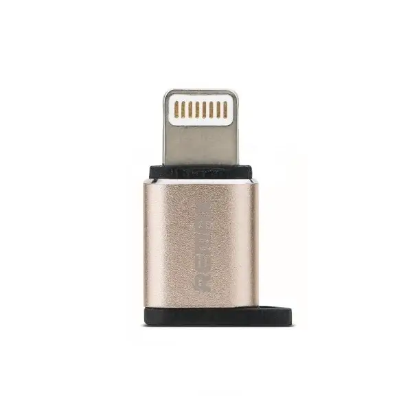 Переходник Remax RA-USB2 Visual microUSB to Lightning M Золотой (6954851289814)