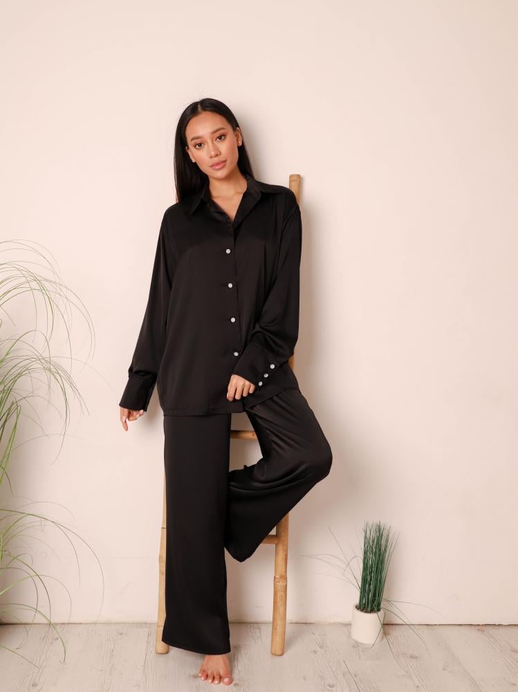 Домашній костюм жіночий QC Сакура M Чорний (20048M)