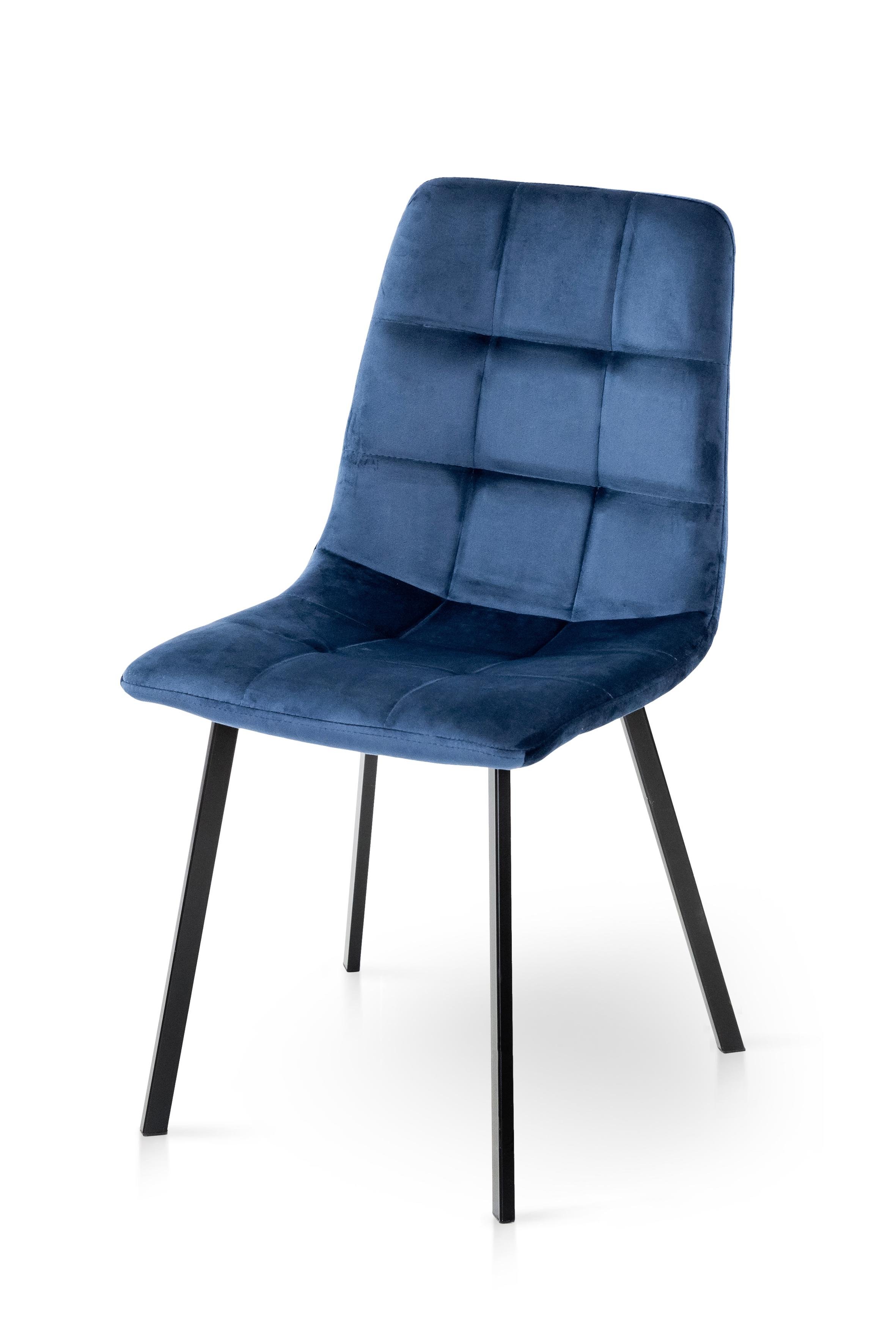 Кухонный стул Мікс Меблі Ментос ткань велюр/металл Черный/Синий (А0057185)