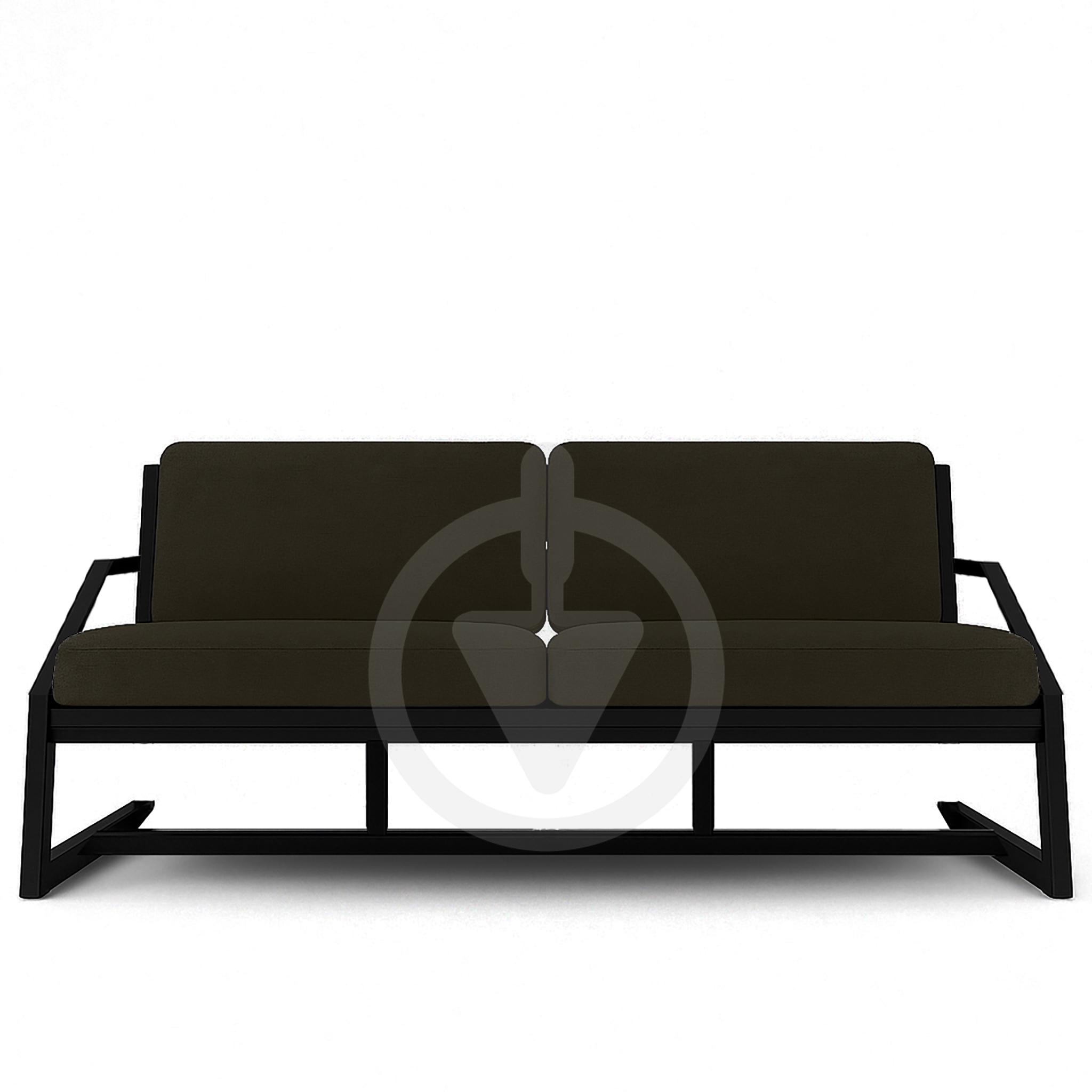 Диван металлический AVVS Атлас с подлокотниками лофт велюр 126 см Коричневый - фото 2