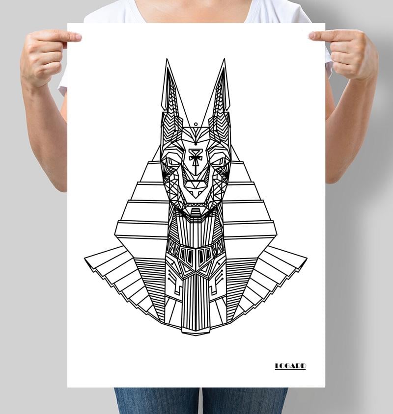 Постер єгипетський бог Анубіс 42х60 см (DZ013)