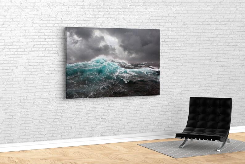 Картина для интерьера Шторм в моря и пляжи 120x80 см (557