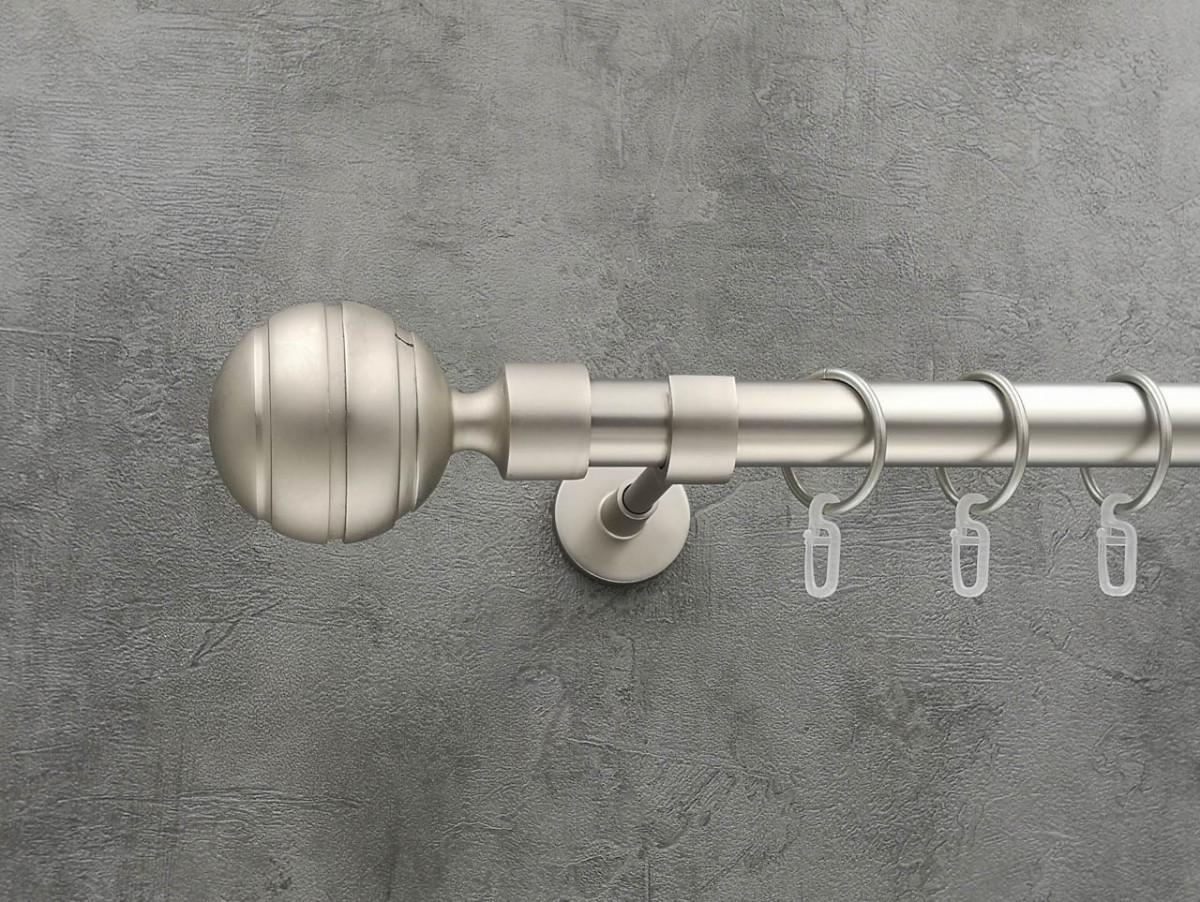 Карниз Quadrum EM235 гладка штанга одинарний модерн 25 мм 400 см Сатин (272280731)