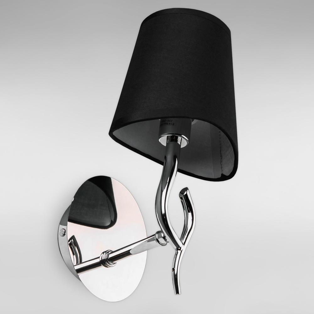 Настенный светильник с абажуром Light House DL-18373/1W Хром/Черный Настенный светильник с абажуром Light House DL-18373/1W Хром/Черный