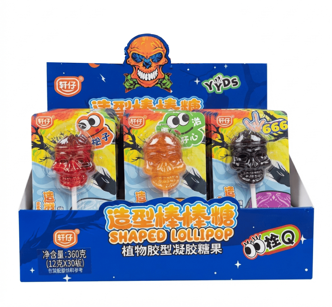 Льодяник на паличці Halloween Skull Lollipop 12 г (3200278153)