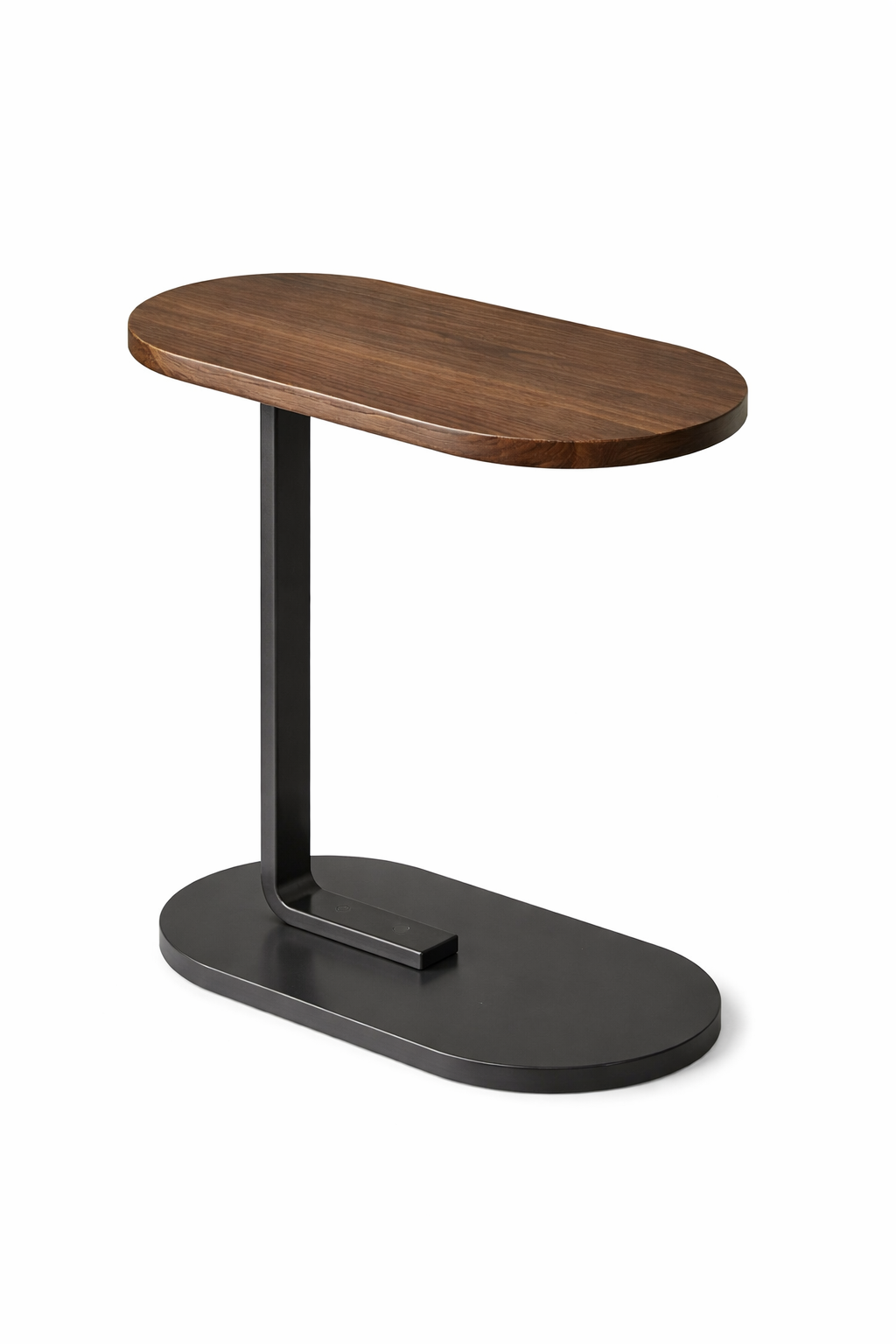 Журнальний столик приставний овальний дерево та метал 39х28х56 см