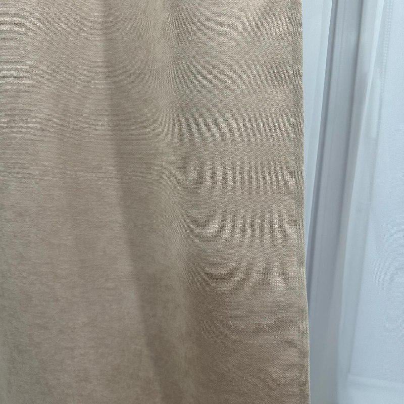 Комплект штор микровелюр 2 шт. 1,5х2,7 м готовые на шторной тесьме 6 см Бежевый (petek-V154) - фото 4