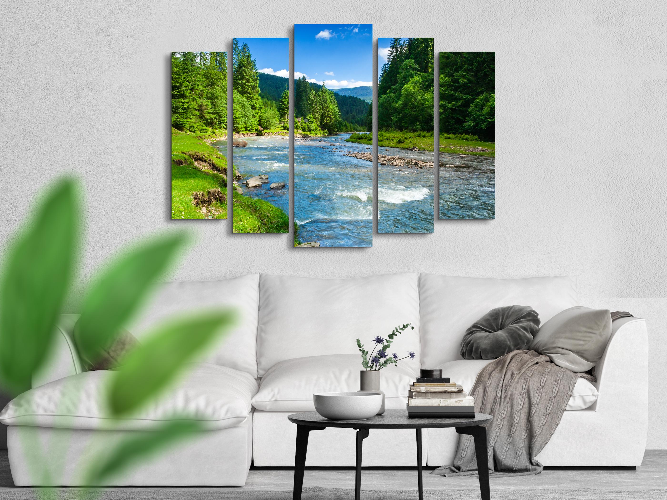 Картина модульная Горная река 115х170 см (Art-282_5) - фото 2 Картина модульная Горная река 115х170 см (Art-282_5) - фото 2