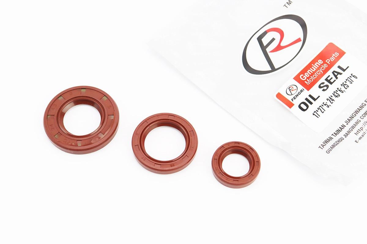 Сальники двигателя Suzuki AD50/Sepia 3 шт. 17x27x5 мм/24x43x6 мм/25x37x6 мм (352255)