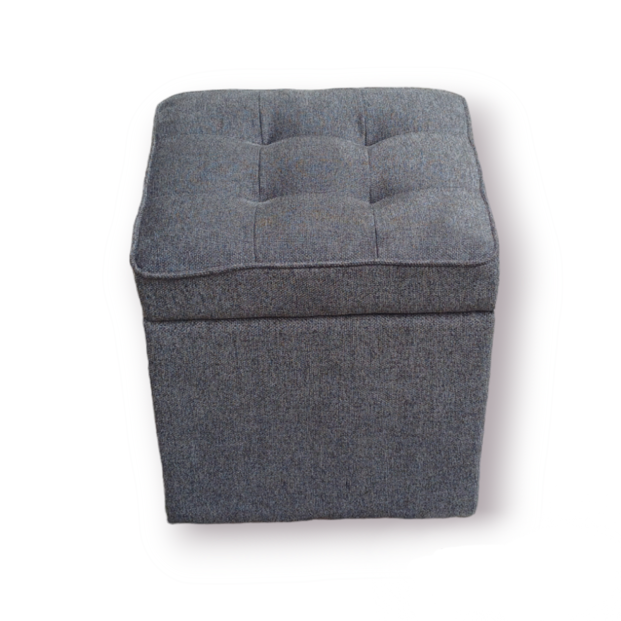 Пуф Люкс з нішою рогожка Чикаго 40х40х43 см Сірий - фото 2