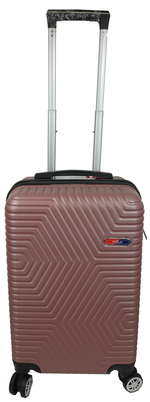 Валіза мала пластикова на колесах GD Polo 45 л Пудра