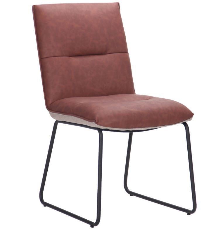 Стілець AMF Alphabet J сталь/шкірзамінник 870х480х670 мм Чорний/Темно-бурштиновий