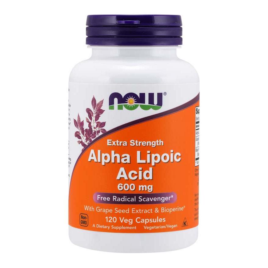 Натуральна добавка NOW Alpha Lipoic Acid 600 мг 120 вегакапс. (4413)