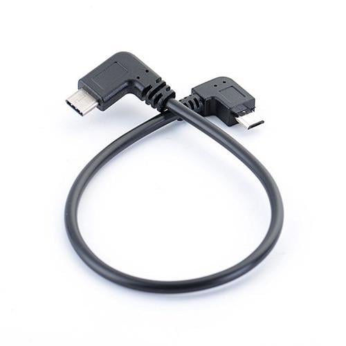 Переходник-адаптер SUNROZ угловой кабель Micro USB-Type C M/M (B48538)