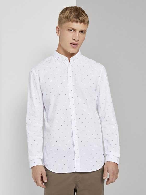 Рубашка мужская Tom Tailor 1021868*01 S Белый (180320-S)