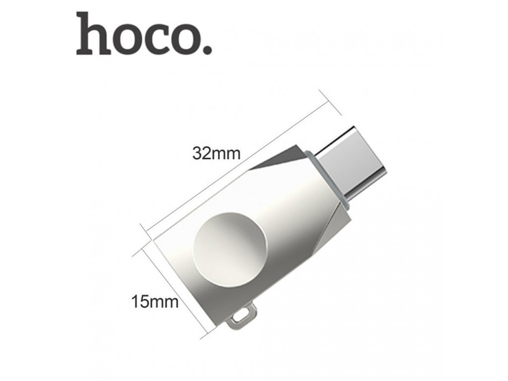 Адаптер Hoco UA9 OTG переходник USB 3.0 Type-C to USB Silver - фото 5