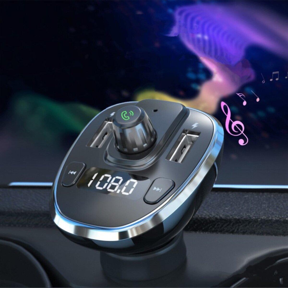 Зарядное устройство в авто Essager ECCFM-DG10 Dynamic Car Bluetooth MP3 Car Charger Sliver - фото 3