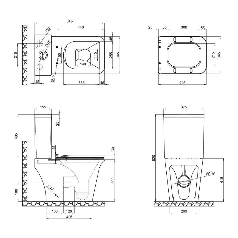 Унітаз-компакт Q-tap Kalao безобідковий з сідінням Soft-close QT08221213AW (FRRS00046562) - фото 2