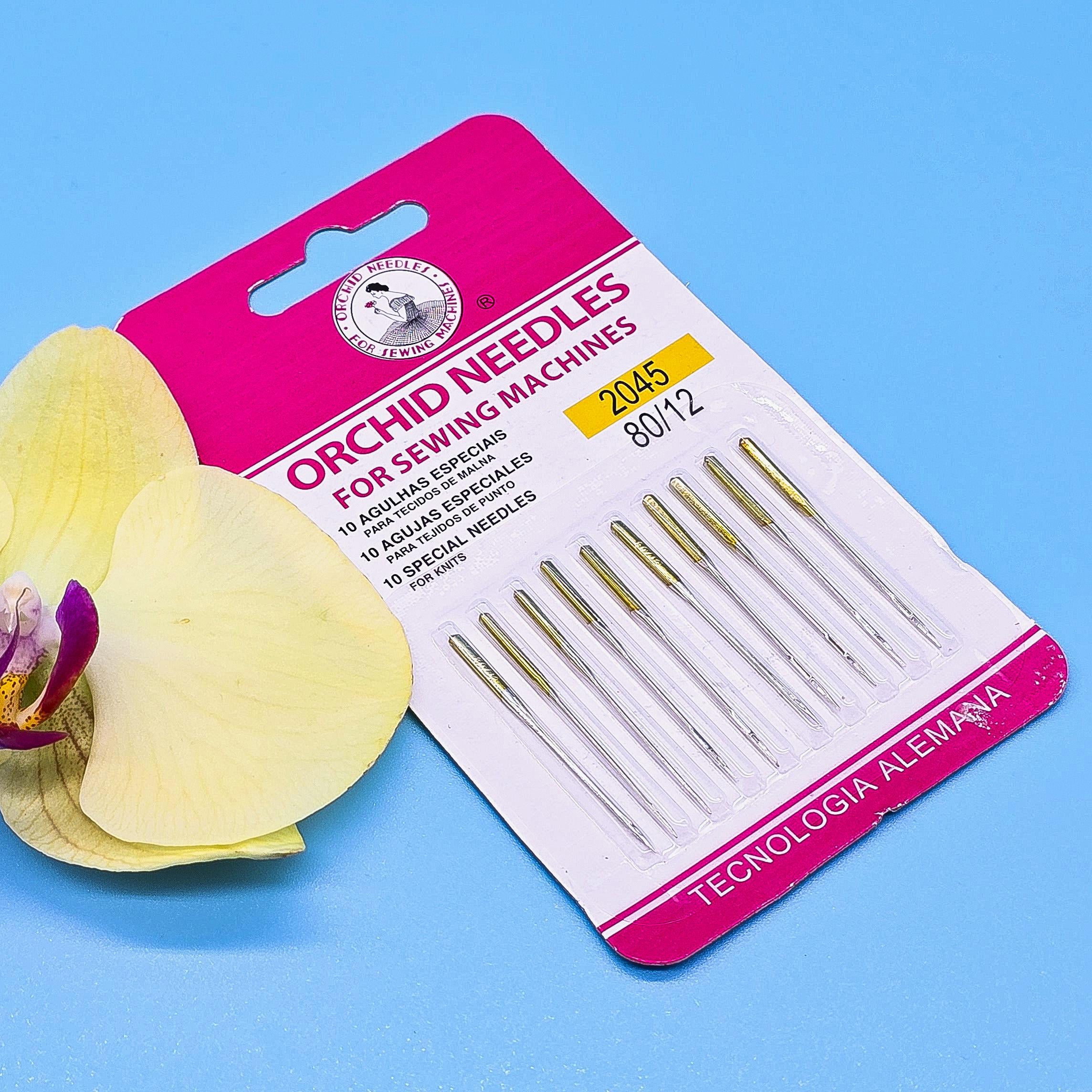 Иглы ORCHID Needles для бытовых швейных машин 2045 № 80/12 трикотаж в упаковке 10 шт.