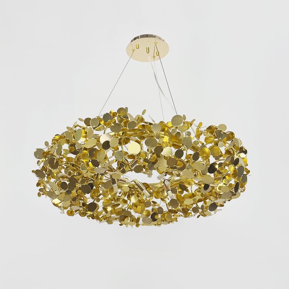 Люстра изысканная кольцевая с металлическими монетками Ø 60 см Золотой (MD 6013-600 GD) Люстра изысканная кольцевая с металлическими монетками Ø 60 см Золотой (MD 6013-600 GD)