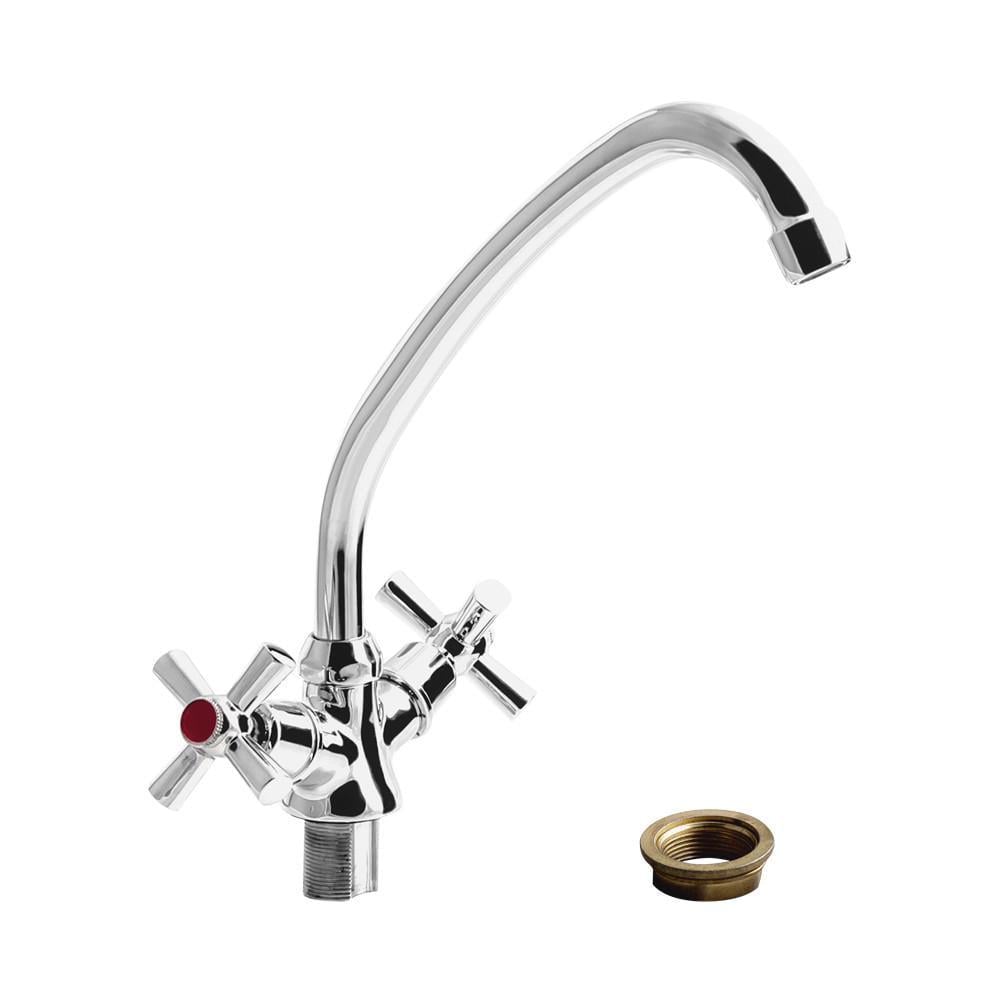 Смеситель кухонный с Хром ированным покрытием на гайке WAL PRO7-A422