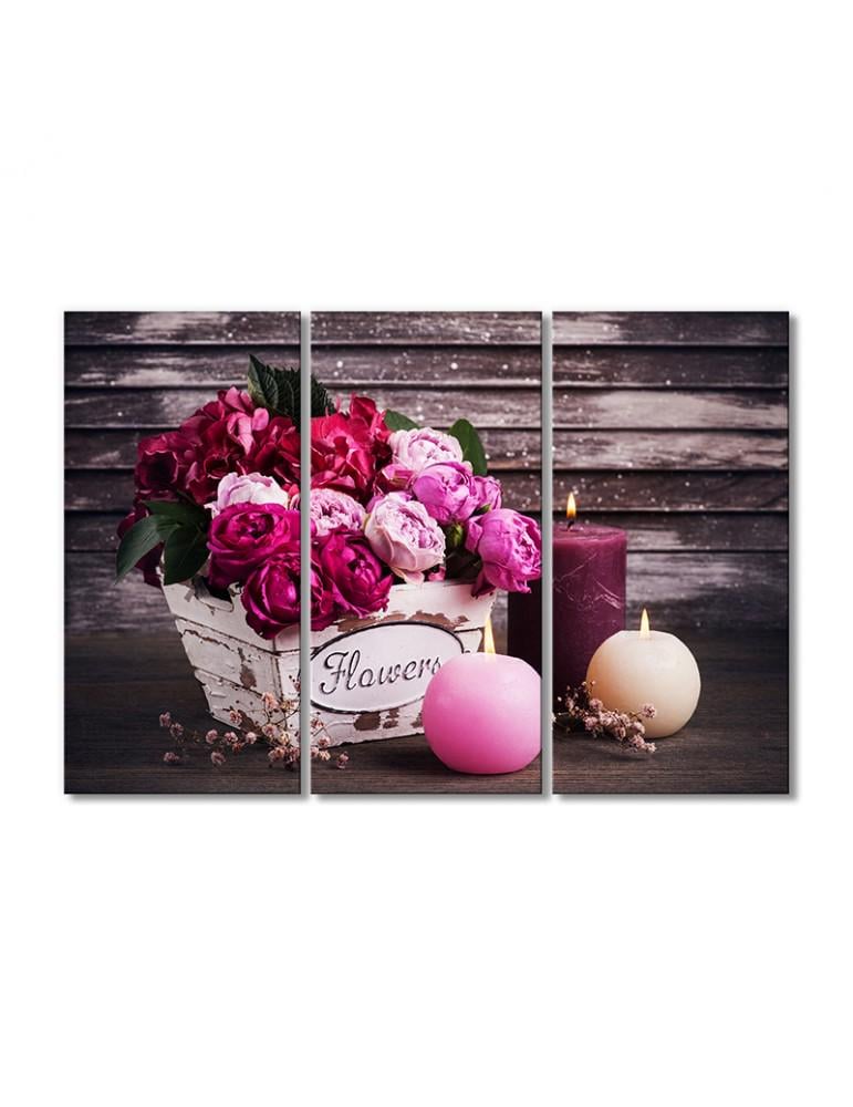 Картина модульная Пионовидные розы 3 модуля 80x120 см (193420Cvety_i_rasteniya0006)