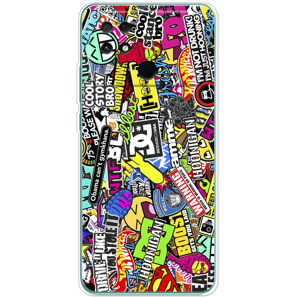 Чохол BoxFace Poco С40 Multicolored Inscriptions Прозорий силікон (44597-up880-44597)