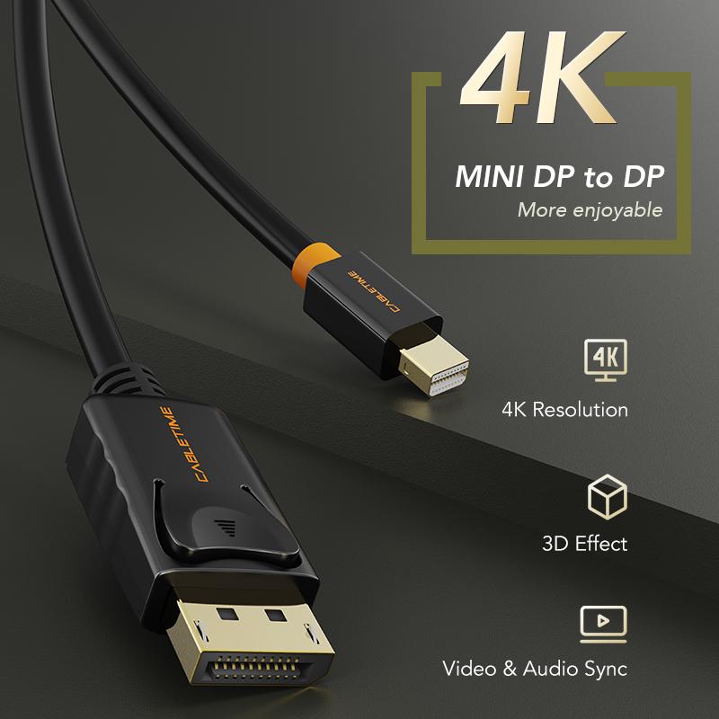 Кабель Сabletime Mini DisplayPort - DisplayPort 3 м 4K (CD49N) - фото 2