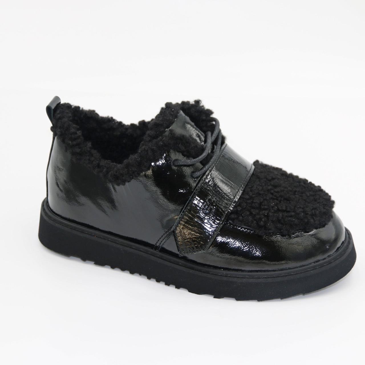 Черевики жіночі комбіновані демісезонні Jasmine на низькому ходу р. 40 Чорний (16KL)